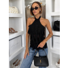 Černý volánkový top BROUZEN