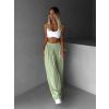 Světle zelené široké volné dlouhé kalhoty OLVIRA