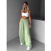 Světle zelené široké volné dlouhé kalhoty OLVIRA