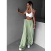 Světle zelené široké volné dlouhé kalhoty OLVIRA