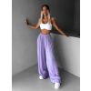 Světle fialové široké volné dlouhé kalhoty OLVIRA