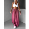 Malinové široké volné dlouhé kalhoty OLVIRA