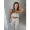 Béžový elegantní komplet SABLE s topem