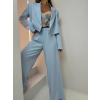 Modrý elegantní luxusní kalhotový kostým ZENYA