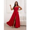 Červené elegantní dlouhé šaty CALIRA