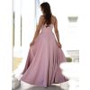 Starorůžové elegantní dlouhé šaty CORALYA