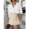 Béžová elegantní krátká mini sukně LUMERIA s kraťásky