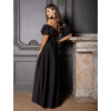 Černé elegantní luxusní dlouhé šaty LAVIRA s rukávky