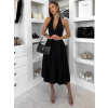 Černé společenské vypasované tvarující áčkové midi šaty VORTA