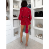 Červené krátké šifonové květinové šaty LIREA s kraťásky