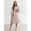 Béžové elegantní společenské midi šaty MARAYA