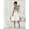 Bílé elegantní áčkové společenské midi šaty VALENYA