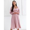 Starorůžové elegantní společenské midi šaty NORALYN