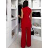 Červený elegantní kalhotový elegantní komplet RISELA