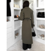 Khaki elegantní midi kabát trenčkot  DOLIVAT