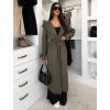 Khaki elegantní midi kabát trenčkot  DOLIVAT