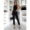 Černé elegantní stylové kalhoty THELYANA