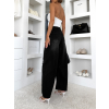 Černé wide leg baggy trhané džíny PROVIAN