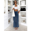 Modré straight wide leg džíny SYLVENO