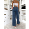 Modré straight wide leg džíny SYLVENO