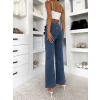 Modré straight wide leg džíny SYLVENO