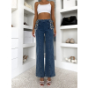 Modré straight wide leg džíny SYLVENO