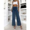 Modré straight wide leg džíny SYLVENO