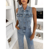 Modrý džínový denim dlouhý overal TYLYRY