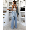 Světle modré baggy wide leg roztrhané džíny VINTYCHE