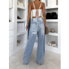 Světle modré baggy wide leg roztrhané džíny VINTYCHE