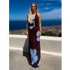 Hnědé dlouhé letní maxi elegantní šaty ZOLANO