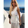Bílé elegantní vázací zavinovací halenka FRYTOS