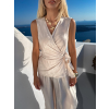 Krémová elegantní vázací zavinovací halenka FRYTOS