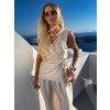 Krémová elegantní vázací zavinovací halenka FRYTOS