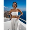 Bílý elegantní crop top pás přes prsa CIZERA