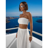 Bílý elegantní crop top CIZERA bez ramínek