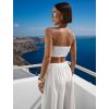 Bílý elegantní crop top pás přes prsa CIZERA