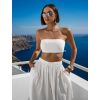 Bílý elegantní crop top pás přes prsa CIZERA