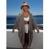 Šedohnědý mušelínový oversize široký cardigan JAZZY