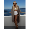 Šedohnědý mušelínový oversize široký cardigan JAZZY