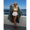 Khaki mušelínový široký letní cardigan přehoz JAZZY