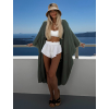 Khaki mušelínový široký letní cardigan přehoz JAZZY