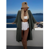 Khaki mušelínový široký letní cardigan přehoz JAZZY