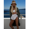 Khaki mušelínový široký letní cardigan přehoz JAZZY