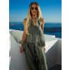 Khaki elegantní letní top SHOCKWE s volánem