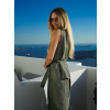 Khaki elegantní zavinovací top halenka FRYTOS