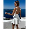 Bílé elegantní krátké vypasované mini šaty ZALEA