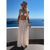 Béžové průsvitné volné plážové letní kalhoty AZURE přes plavky