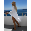Bílý mušelínový dlouhý letní oversize cardigan JAZZY