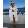 Bílý mušelínový dlouhý letní oversize cardigan JAZZY